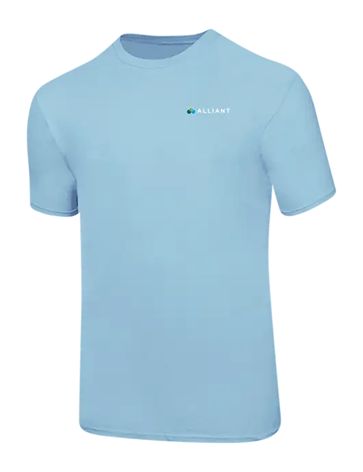 Ring Spun Light Blue 4.5 oz T-Shirt w/Alliant Logo