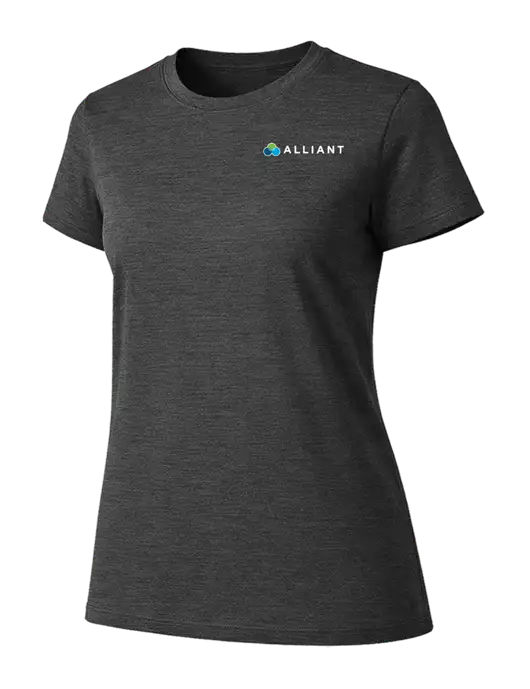 Womens Ring Spun Dark Heather Grey 4.5 oz T-Shirt w/Alliant Logo