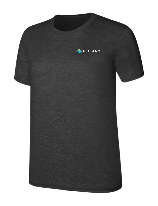 Womens Ring Spun Dark Heather Grey 4.5 oz T-Shirt w/Alliant Logo