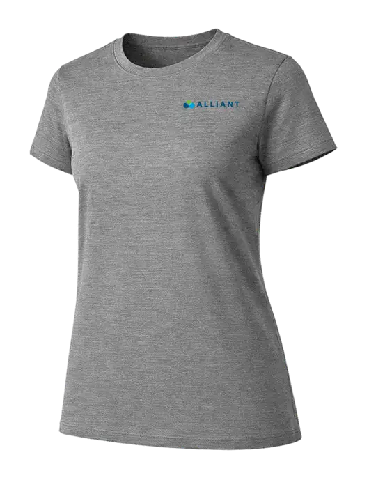 Womens Ring Spun Light Grey Heather 4.5 oz T-Shirt w/Alliant Logo