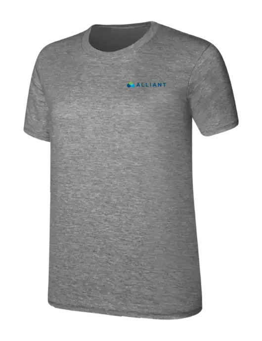 Womens Ring Spun Light Grey Heather 4.5 oz T-Shirt w/Alliant Logo