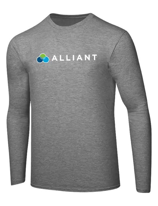 Ring Spun Light Heather Grey 4.5 oz Long Sleeve T-Shirt w/Alliant Logo