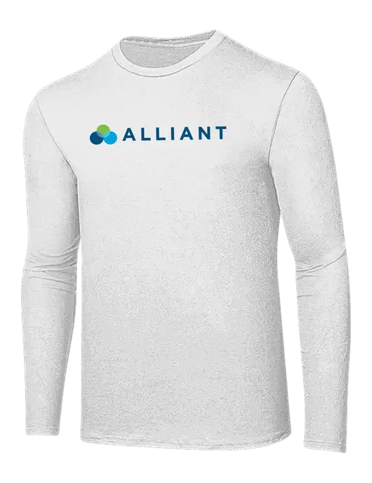 Ring Spun White 4.5 oz Long Sleeve T-Shirt w/Alliant Logo