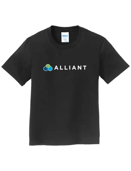 Youth Ring Spun Jet Black 4.5 oz T-Shirt w/Alliant Logo