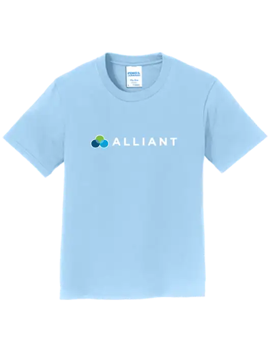 Youth Ring Spun Light Blue 4.5 oz T-Shirt w/Alliant Logo