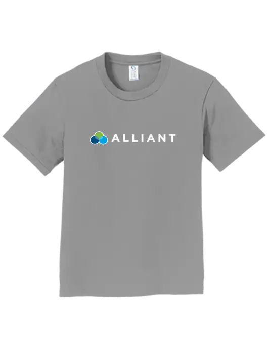 Youth Ring Spun Medium Grey 4.5 oz T-Shirt w/Alliant Logo