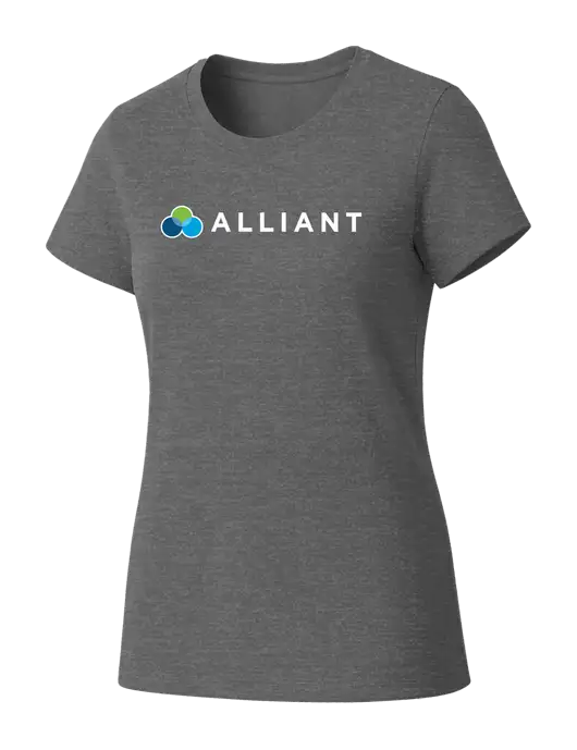 Womens Seriously Soft Grey Frost T-Shirt w/Alliant Logo
