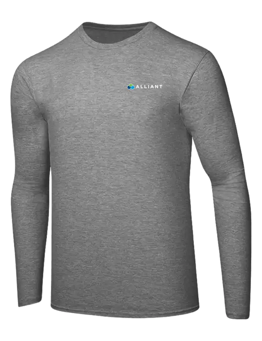 Ring Spun Light Heather Grey 4.5 oz Long Sleeve T-Shirt w/Alliant Logo