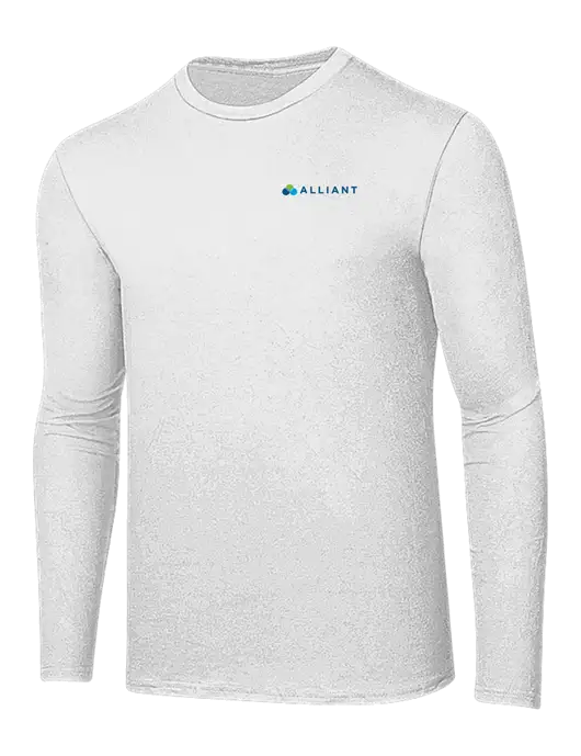 Ring Spun White 4.5 oz Long Sleeve T-Shirt w/Alliant Logo