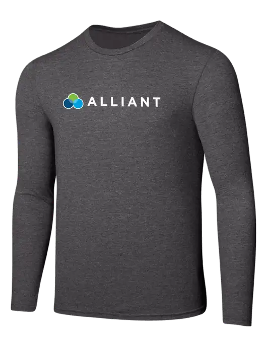 Seriously Soft Heathered Charcoal Long Sleeve T-Shirt w/Alliant Logo