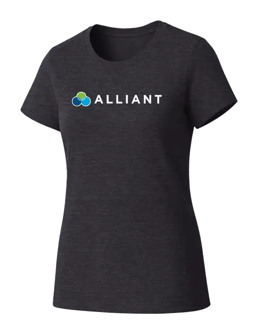 Womens Seriously Soft Heathered Charcoal T-Shirt w/Alliant Logo