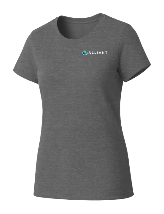 Womens Seriously Soft Grey Frost T-Shirt w/Alliant Logo