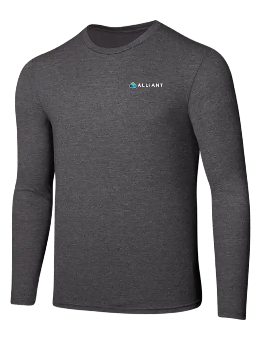 Seriously Soft Heathered Charcoal Long Sleeve T-Shirt w/Alliant Logo