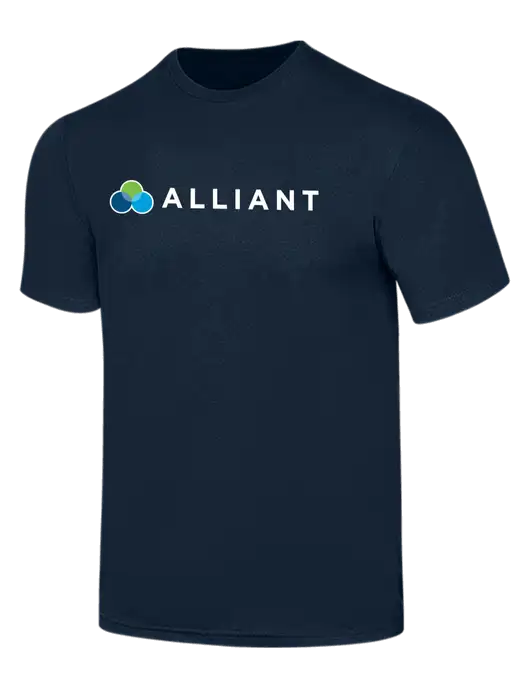 Simply Soft Navy 4.5oz  Poly/Combed Ring Spun Cotton T-Shirt w/Alliant Logo