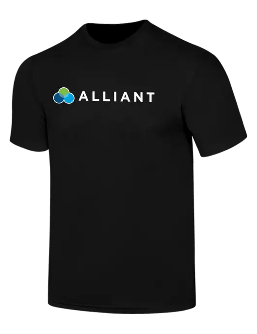Simply Soft Black 4.5oz  Poly/Combed Ring Spun Cotton T-Shirt w/Alliant Logo
