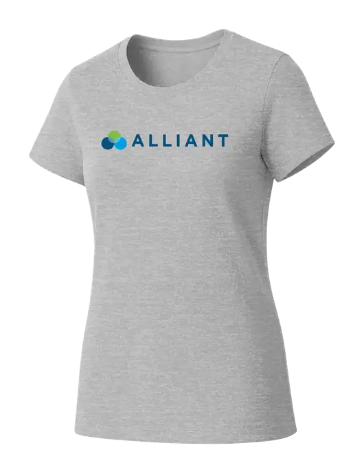 Womens Seriously Soft Light Heathered Grey T-Shirt w/Alliant Logo