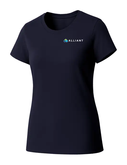 Womens Seriously Soft New Navy T-Shirt w/Alliant Logo