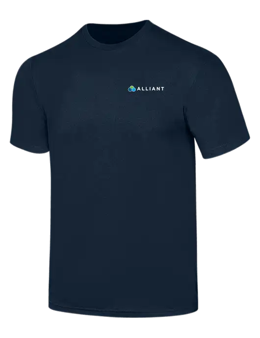 Simply Soft Navy 4.5oz  Poly/Combed Ring Spun Cotton T-Shirt w/Alliant Logo