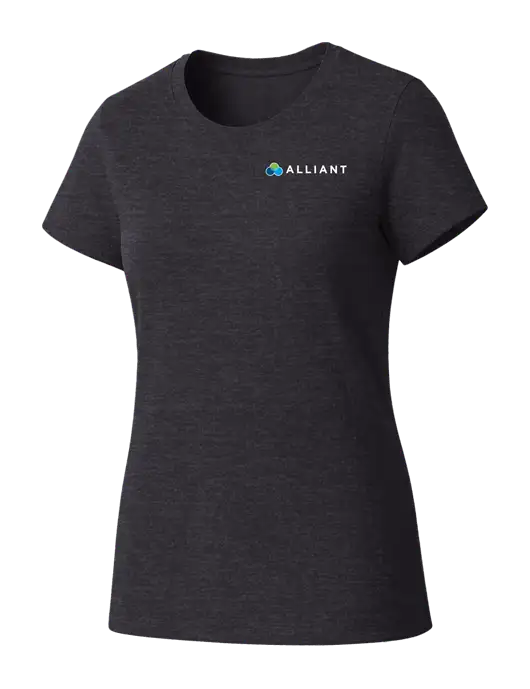 Womens Seriously Soft Heathered Charcoal T-Shirt w/Alliant Logo