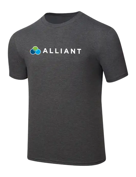 Simply Soft Heathered Charcoal 4.5oz  Poly/Combed Ring Spun Cotton T-Shirt w/Alliant Logo