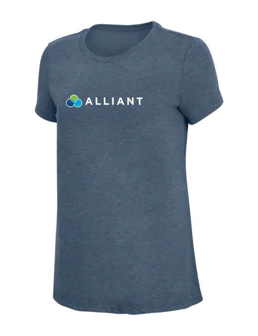 Womens Simply Soft Navy Frost 4.5oz  Poly/Combed Ring Spun Cotton T-Shirt w/Alliant Logo