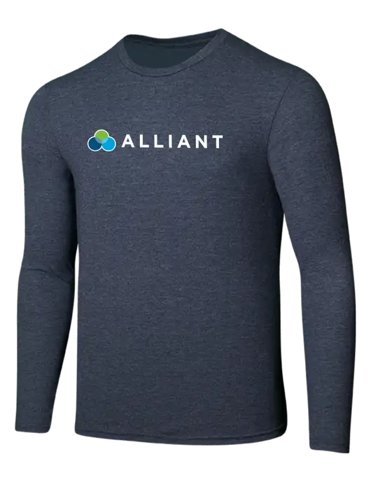 Seriously Soft Heathered Navy Long Sleeve T-Shirt w/Alliant Logo