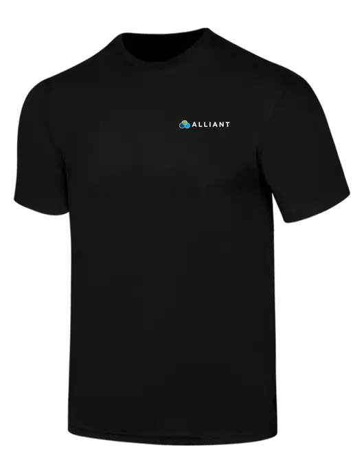 Simply Soft Black 4.5oz  Poly/Combed Ring Spun Cotton T-Shirt w/Alliant Logo