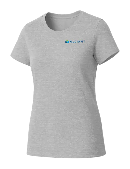 Womens Seriously Soft Light Heathered Grey T-Shirt w/Alliant Logo