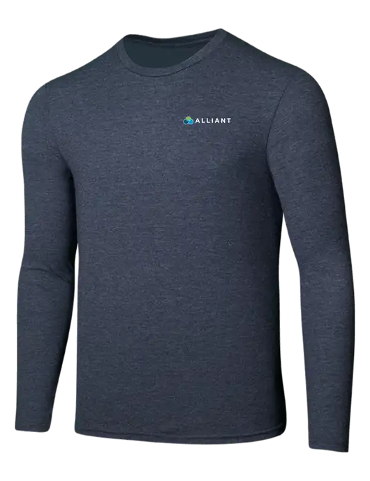 Seriously Soft Heathered Navy Long Sleeve T-Shirt w/Alliant Logo