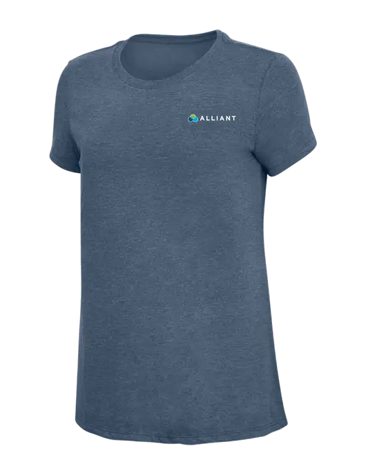 Womens Simply Soft Navy Frost 4.5oz  Poly/Combed Ring Spun Cotton T-Shirt w/Alliant Logo