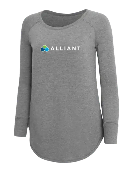 Womens Perfect Wide Collar Tunic Tri-Blend Grey Frost 4.5 oz T-Shirt w/Alliant Logo