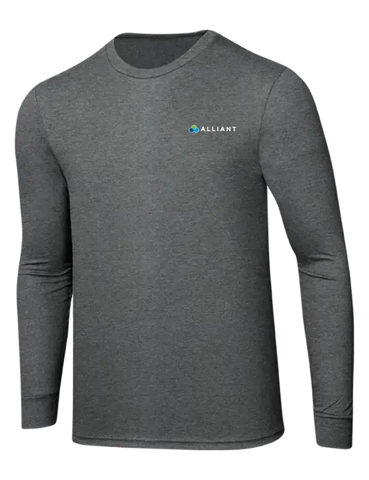 Simply Soft Long Sleeve Medium Grey Frost 4.5 oz, Poly/Combed Ring Spun Cotton T-Shirt w/Alliant Logo
