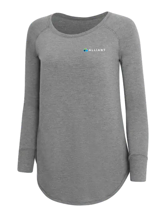 Womens Perfect Wide Collar Tunic Tri-Blend Grey Frost 4.5 oz T-Shirt w/Alliant Logo