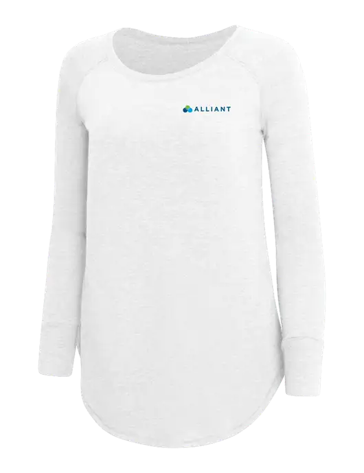 Womens Perfect Wide Collar Tunic Tri-Blend White 4.5 oz T-Shirt w/Alliant Logo