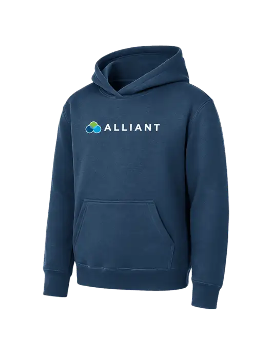 Youth Navy 7.8 oz Pullover Hooded Sweatshirt w/Alliant Logo