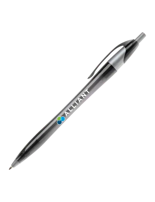 Novella Translucent Black/Silver Jewel Pen - Blue Ink w/Alliant Logo