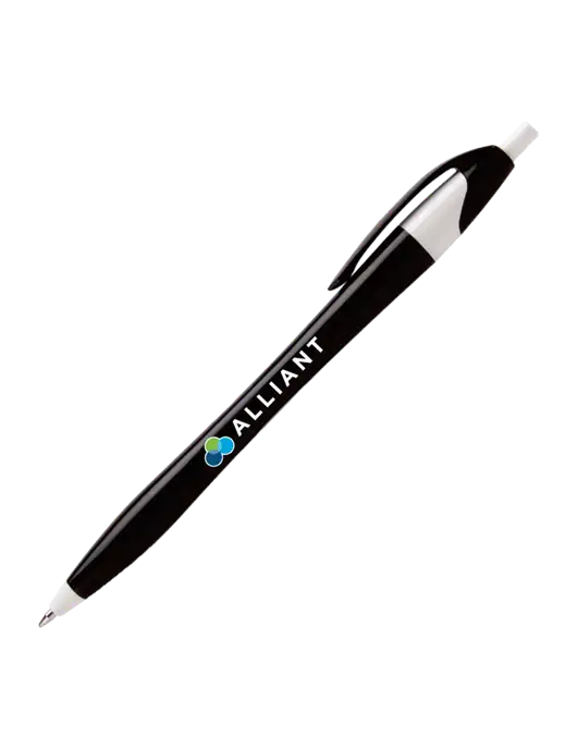 Novella Black/White Executive Pen - Blue Ink w/Alliant Logo