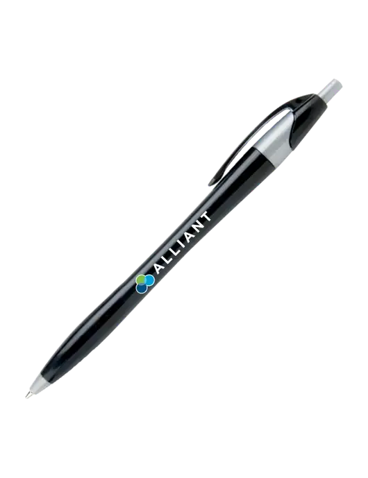 Novella Black/Silver Corporate Pen - Blue Ink w/Alliant Logo