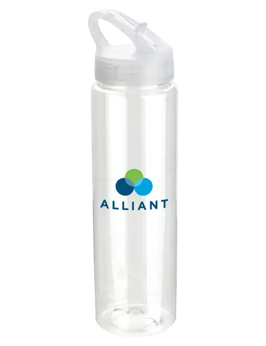 Buddy Clear 32 oz PET Bottle with Flip Lid w/Alliant Logo