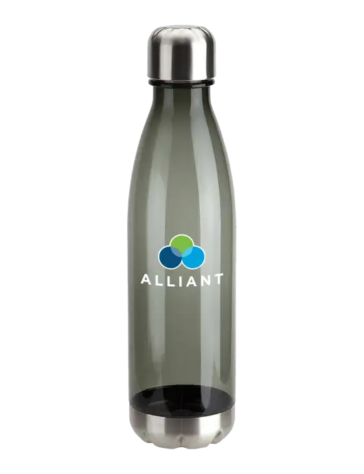 Bayside Tritan Smoke 25 oz Bottle with Stainless Base and Cap w/Alliant Logo