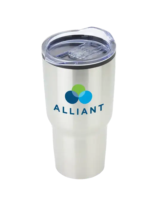 Odyssey Silver 30 oz Travel Tumbler w/Alliant Logo
