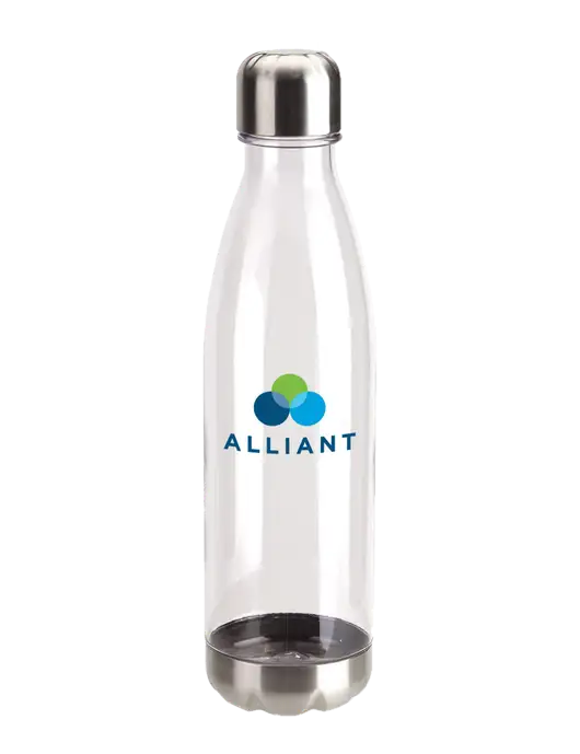 Bayside Tritan Clear 25 oz Bottle with Stainless Base and Cap w/Alliant Logo