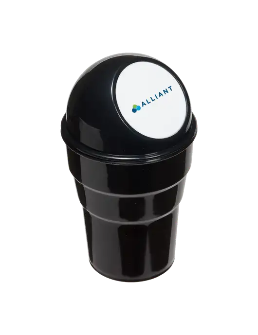 Black Car Cup Holder Trash Can w/Alliant Logo
