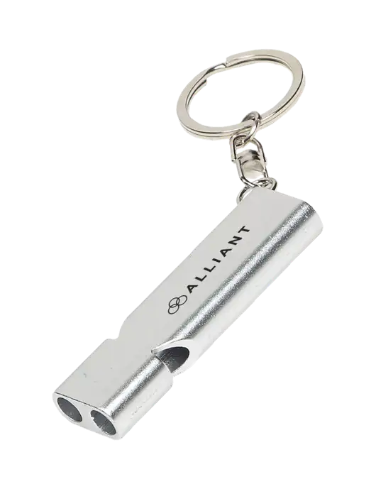 Quick Alert Silver Safety Whistle w/Alliant Logo