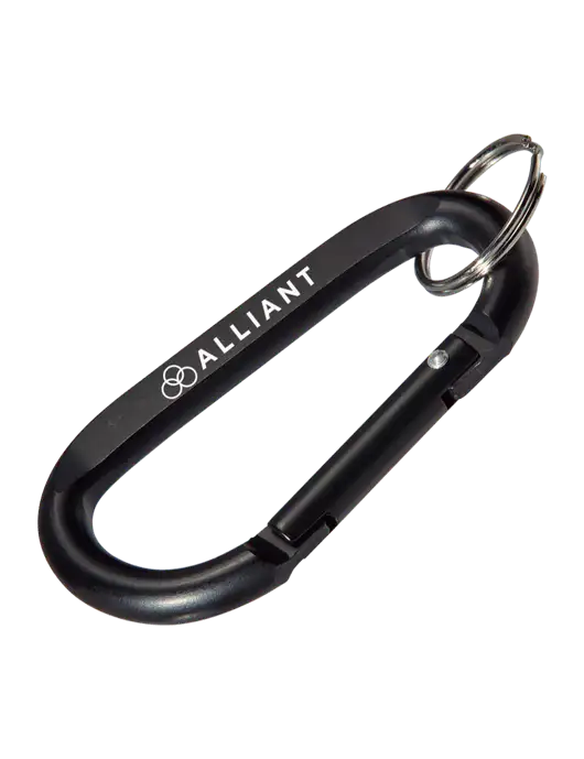 Black Carabiner & Key Ring w/Alliant Logo