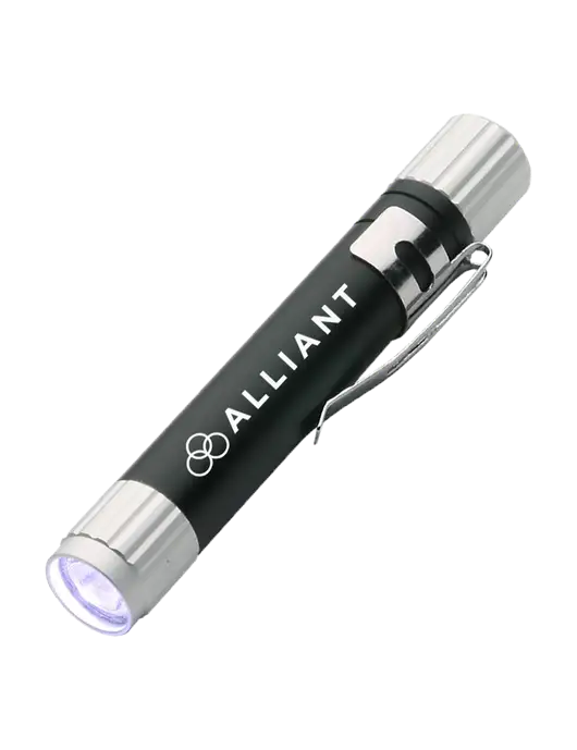 Black Aluminum LED Penlight w/Alliant Logo