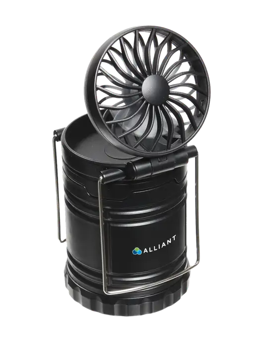 Black Retro Lantern with Fan w/Alliant Logo
