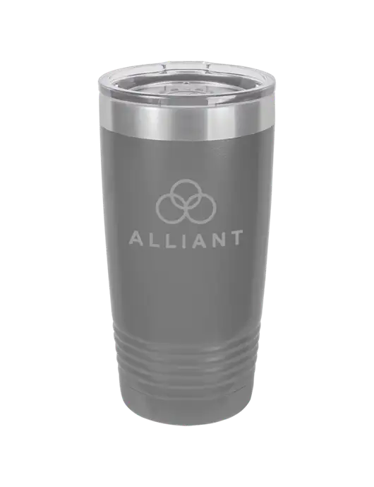Polar Camel 20 oz Powder Coated Grey Vacuum Insulated Tumbler  w/Alliant Logo