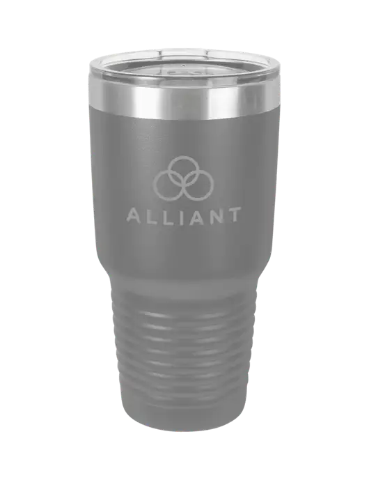 Polar Camel 30 oz Powder Coated Grey Vacuum Insulated Tumbler w/Alliant Logo