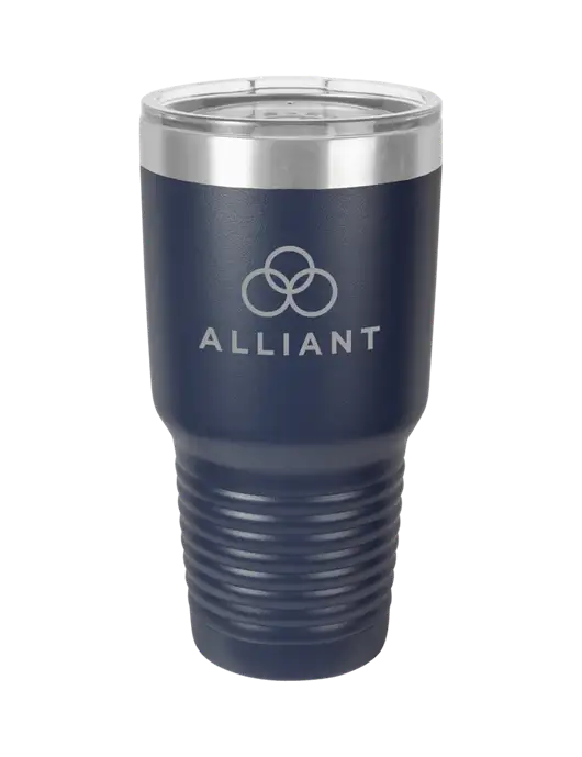 Polar Camel 30 oz Powder Coated Navy Vacuum Insulated Tumbler w/Alliant Logo